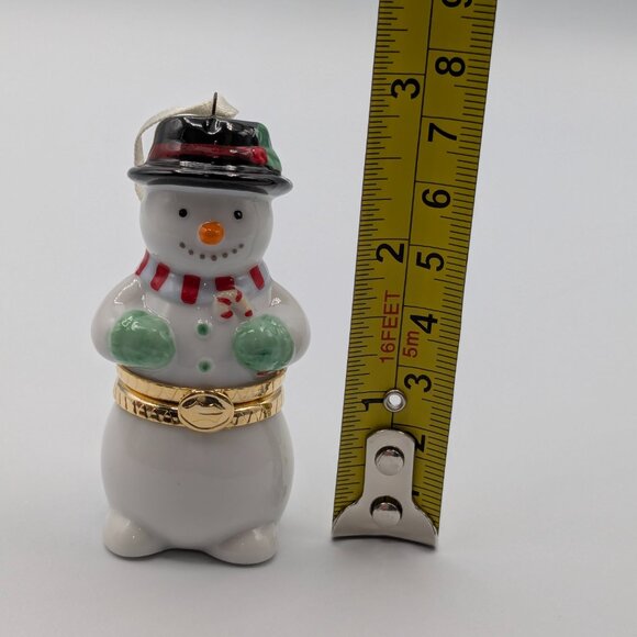 Hallmark Keepsake Porcelain Hinged Box 1997, Porcelain Snowman Ornament - Picture 10 of 11
